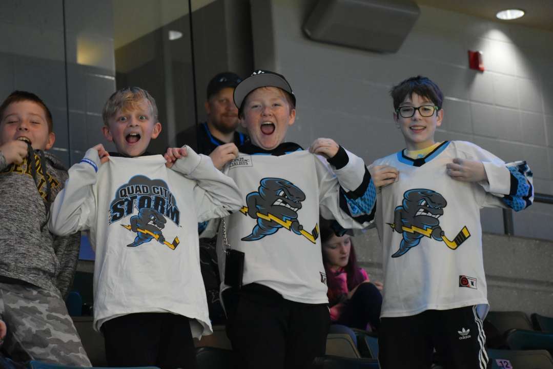 Fans watching a hockey game