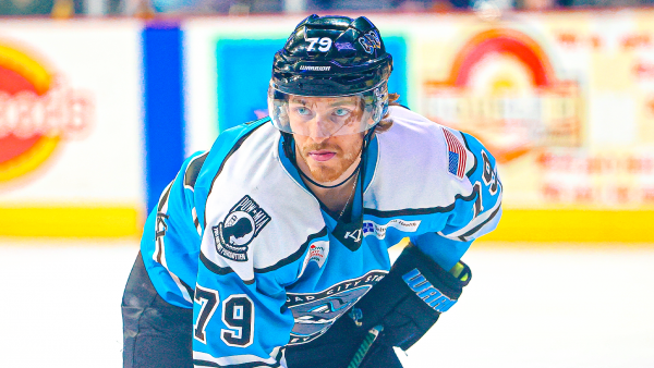 Cameron Lowe waiting on Puck Drop