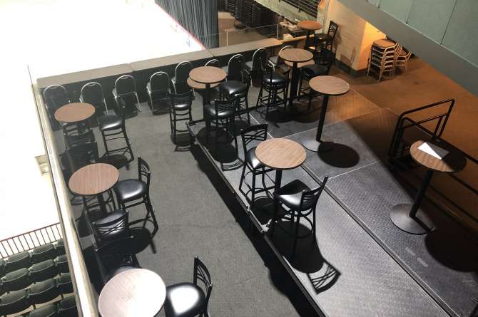 Seating in the Storm Shelter at the TaxSlayer Center