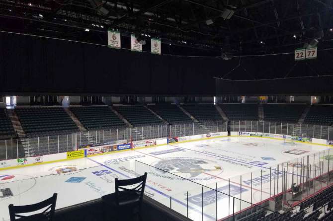 The ice rink view from the Thunder Terrace