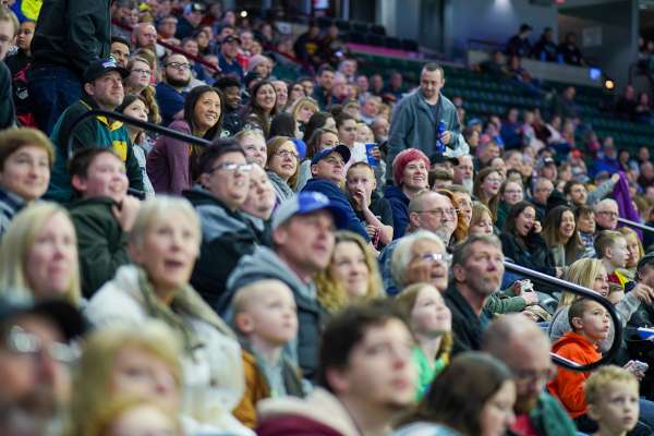 Hockey fans in a crowd