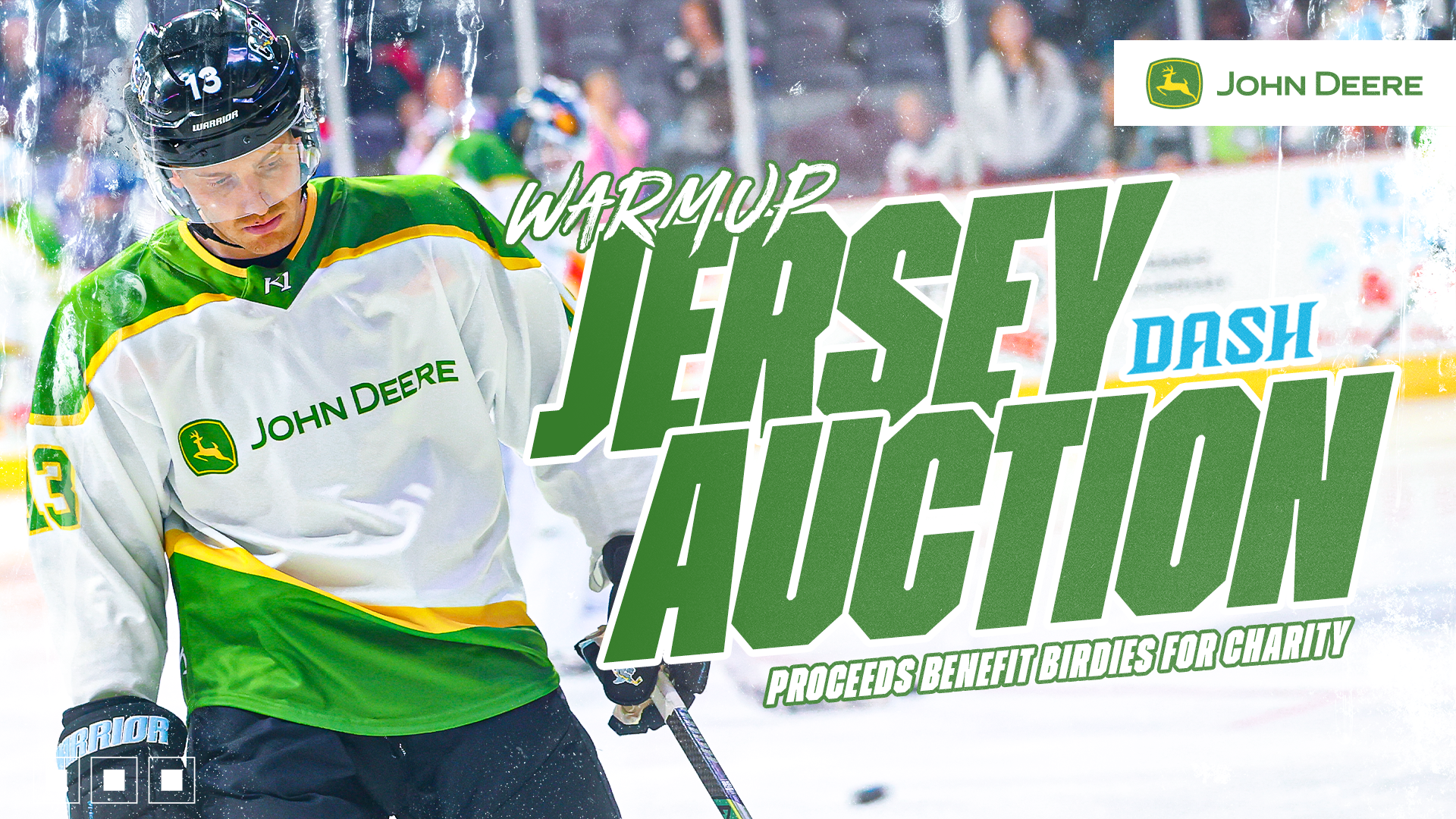 John Deere Warmup Jersey Auction Graphic